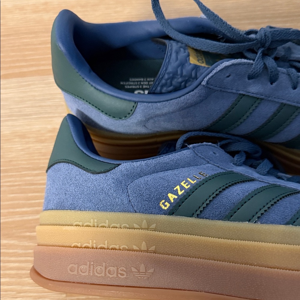 NEW Adidas Women’s Gazelle Bold Blue Suede Sneakers - Picture 5 of 7